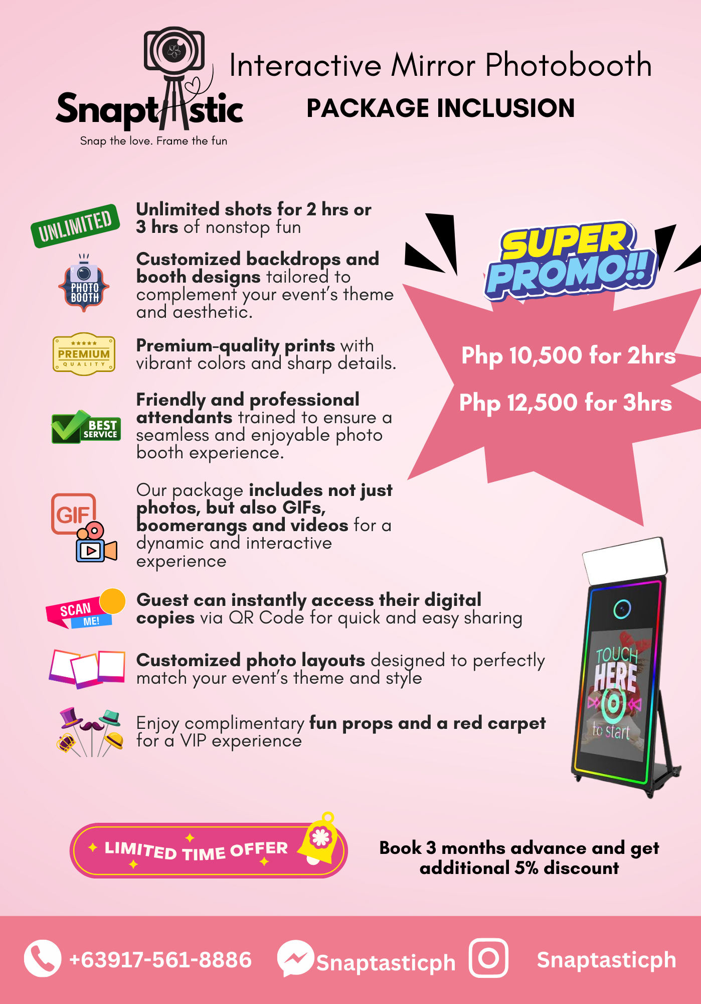 Interactive Mirror Photobooth Rental (Snaptastic Experience)